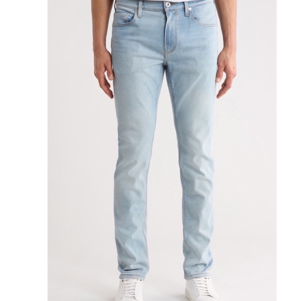 PAIGE Lennox Jeans Mens 32 Light Blue Slim Fit Stretch Light‎ Wash Denim